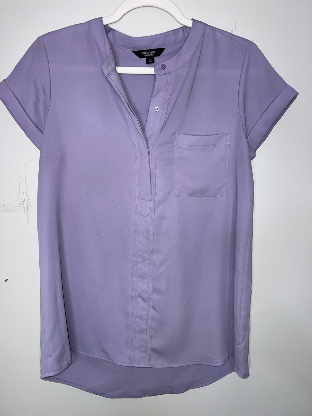 SIMPLY VERA WANG Lavendar Short Sleeve Dressy Blouse